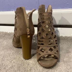 Tan high heels